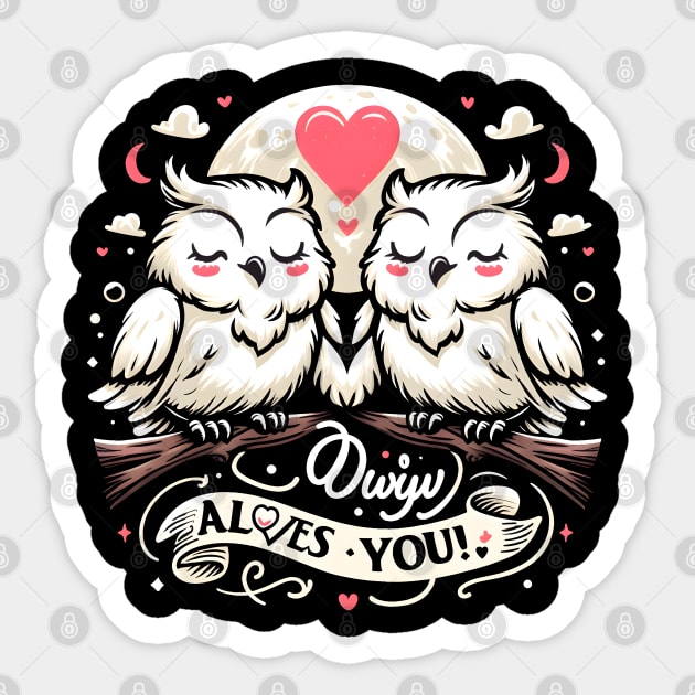 Moonlit Owl Love Sticker by MakerMind8.2